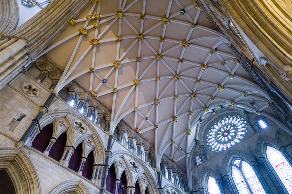 a large domed ceiling with many windows