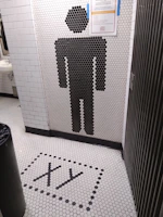 Bathroom section of the isometric house featuring a circle with a water control icon.