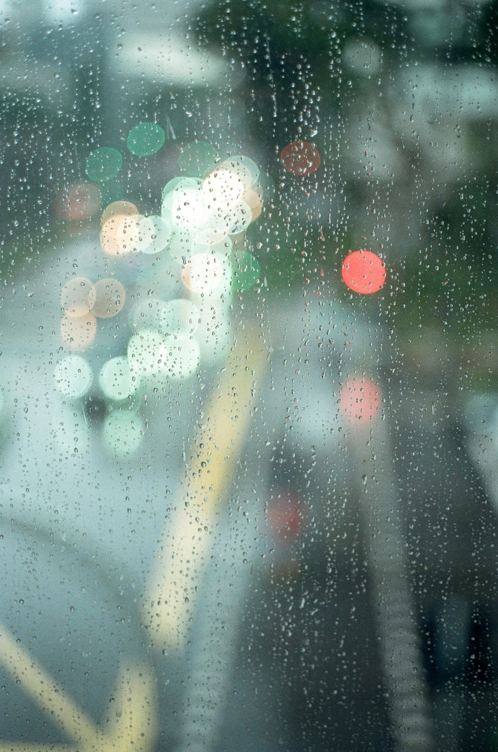 a window with rain drops on it