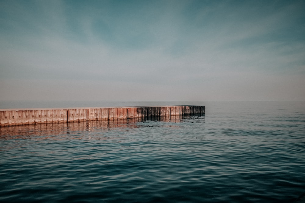 a long dock in the water