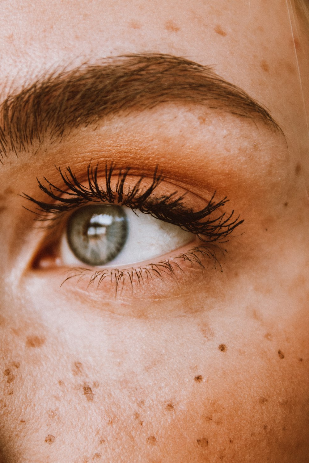 a close up of a person's eye