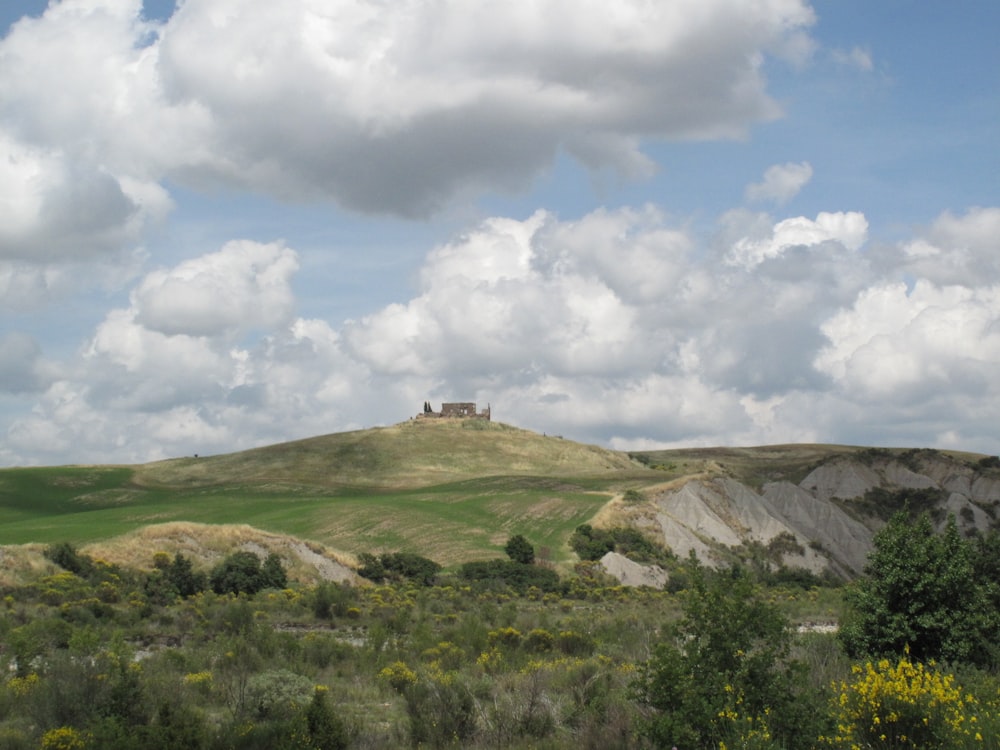 a building on a hill