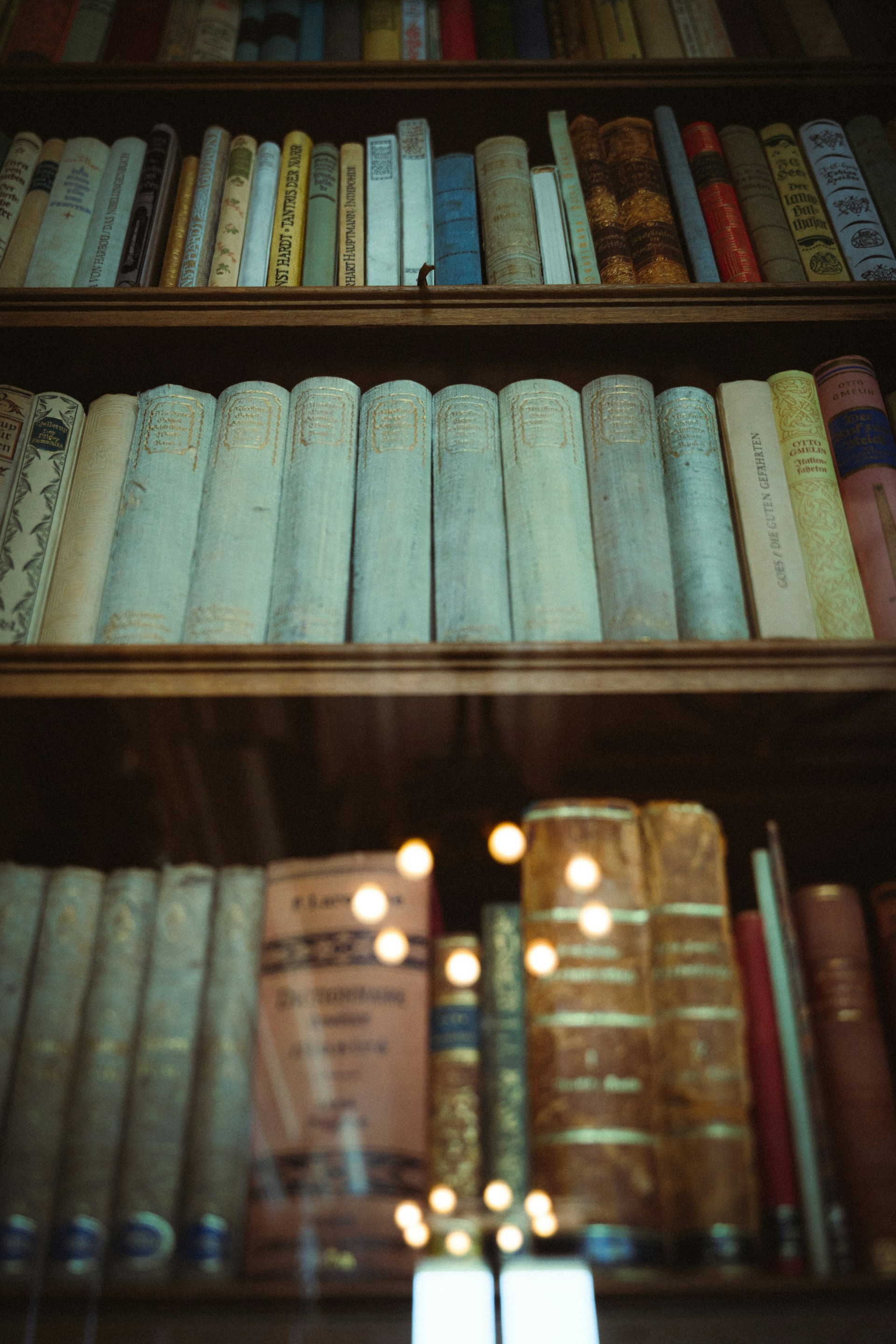 a shelf with books on it
