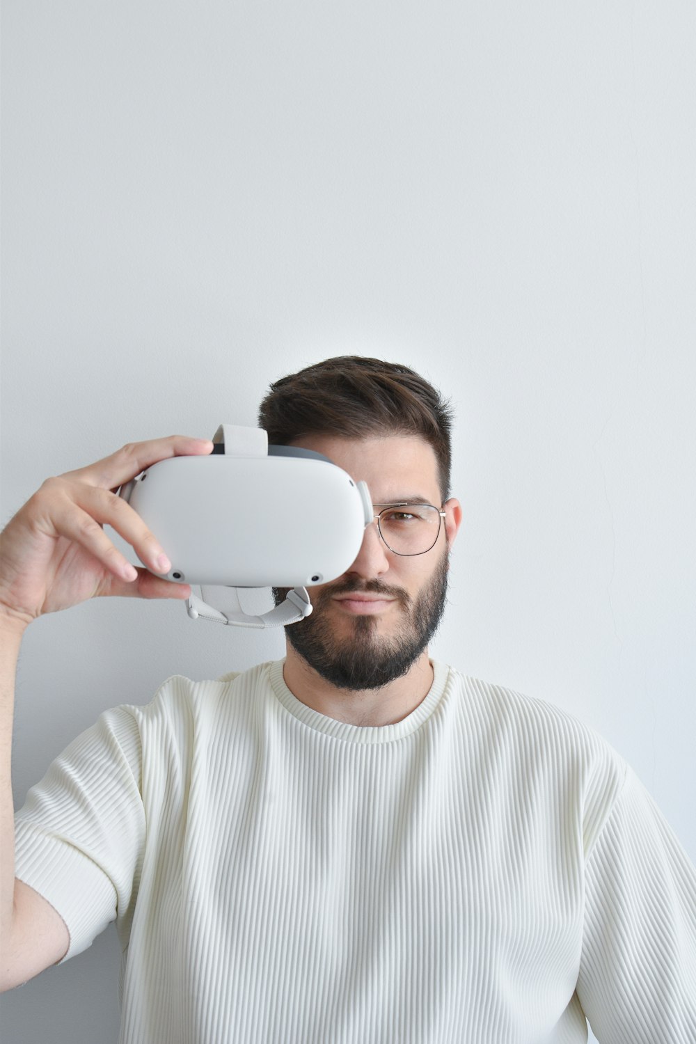 a man holding a mug