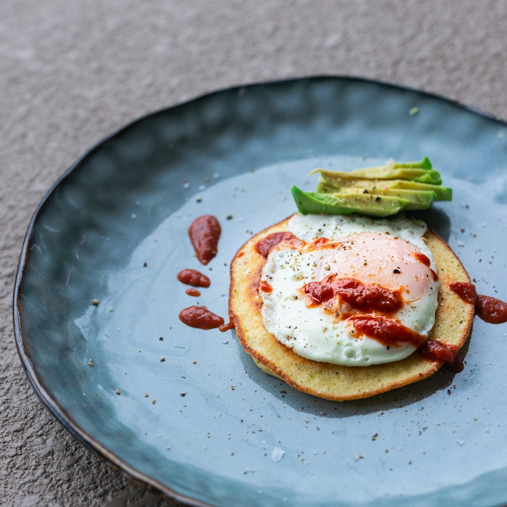 a plate with food on it