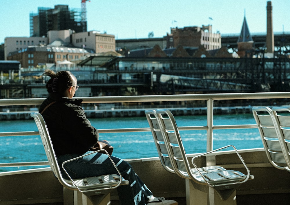 a person sitting on a bench