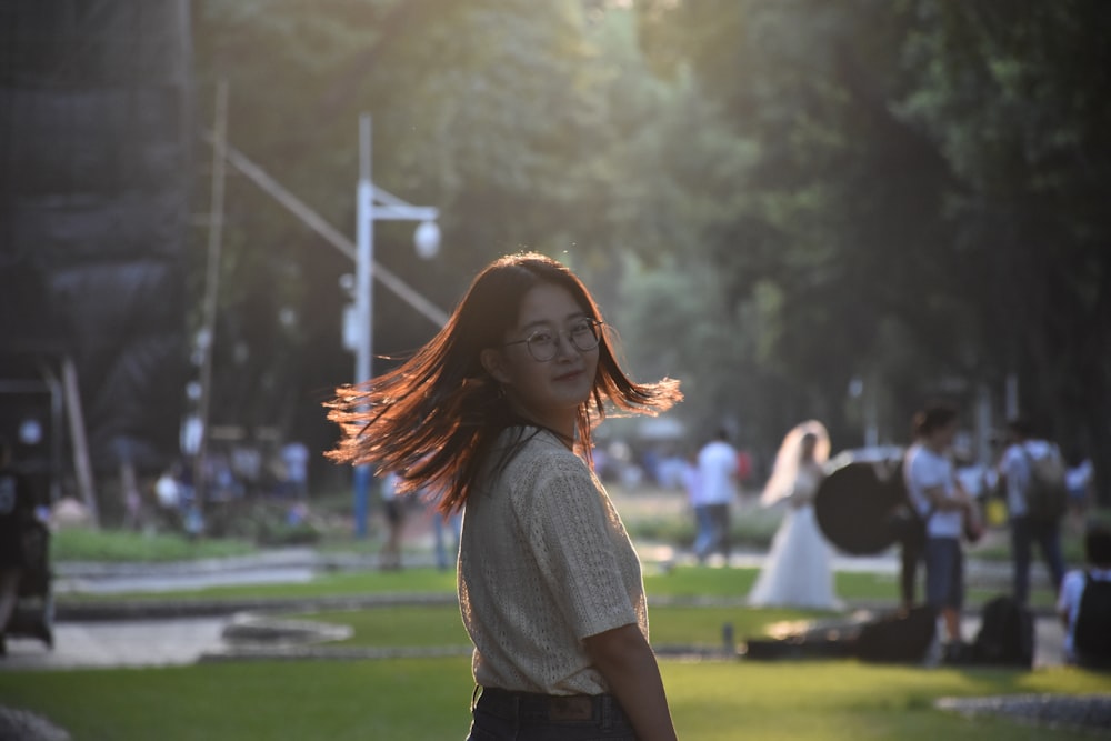 a woman with red hair