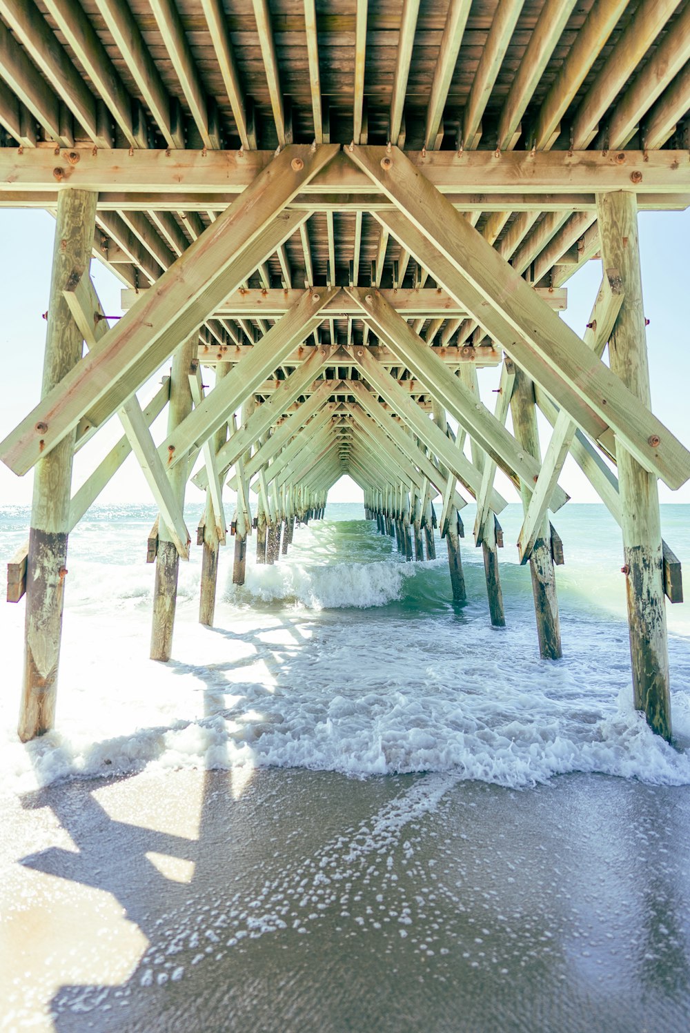 a wooden structure with water underneath
