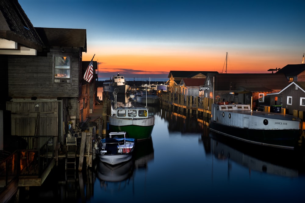 boats docked at a pier