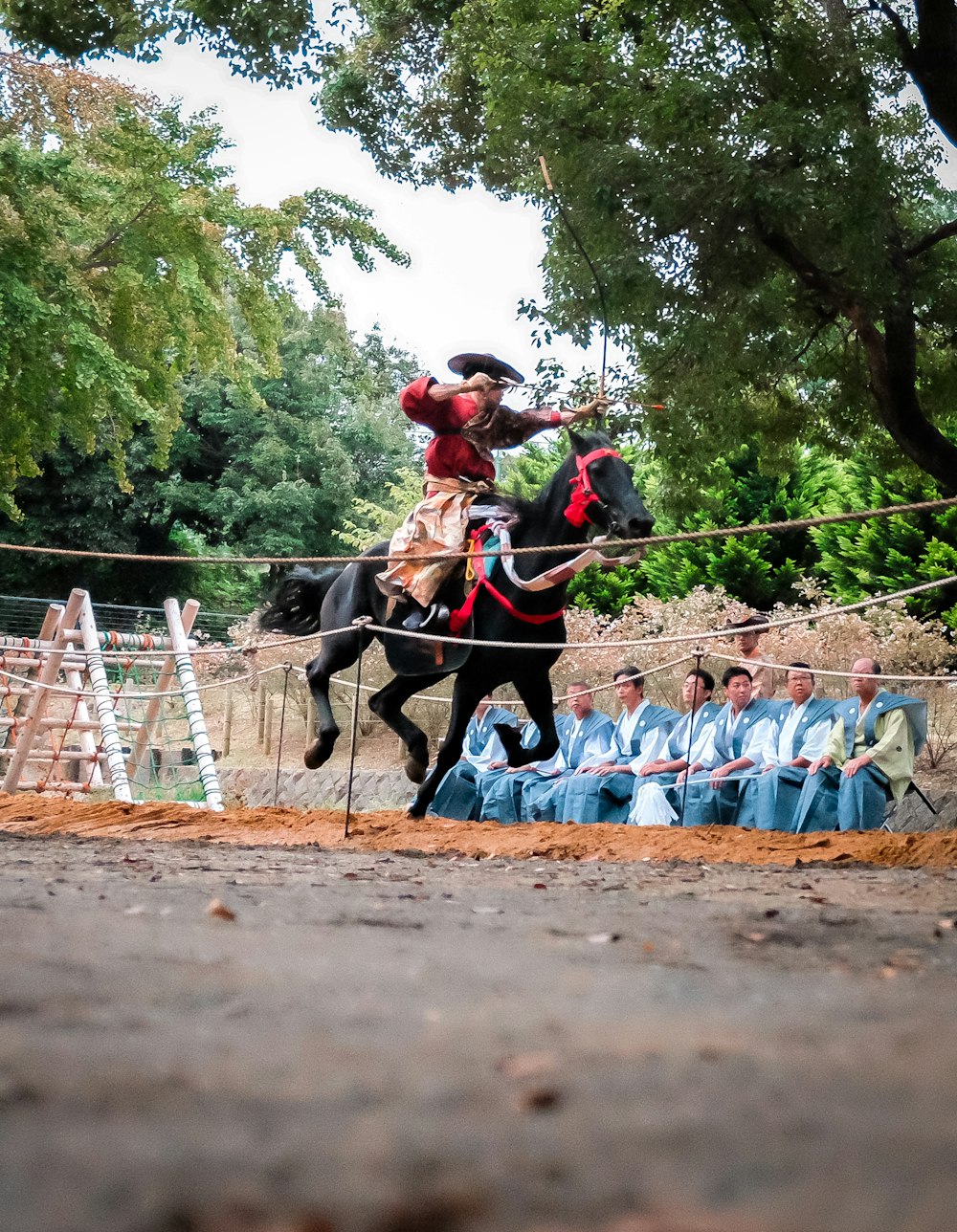 a person riding a horse