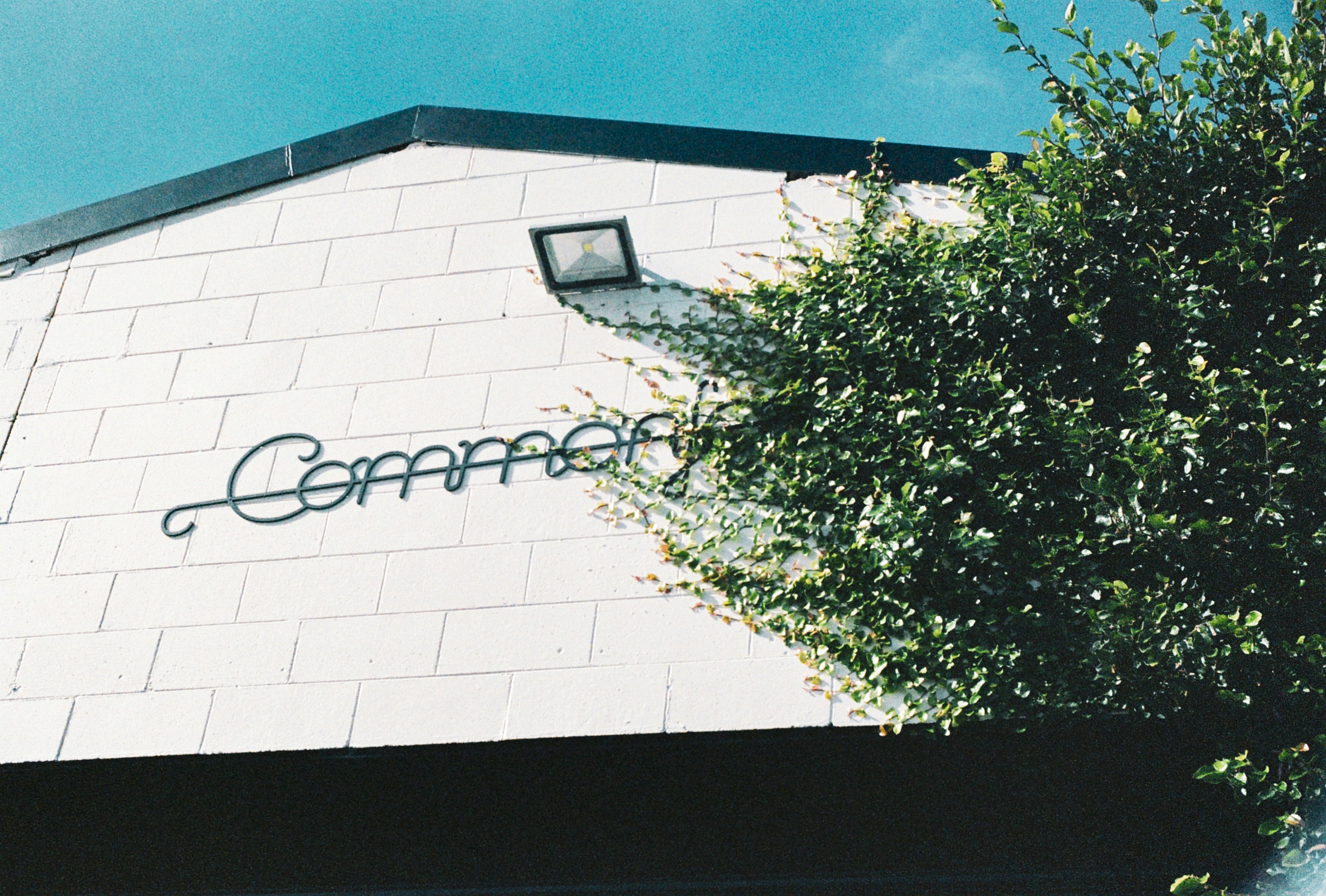 a building with a sign on it