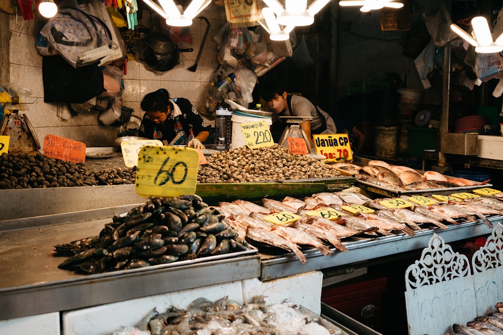 a market with various fish