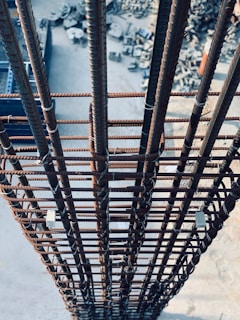 a metal cage with bars