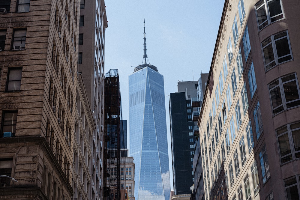 a tall building in a city