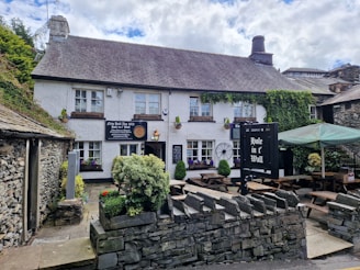 a building with a sign in front of it