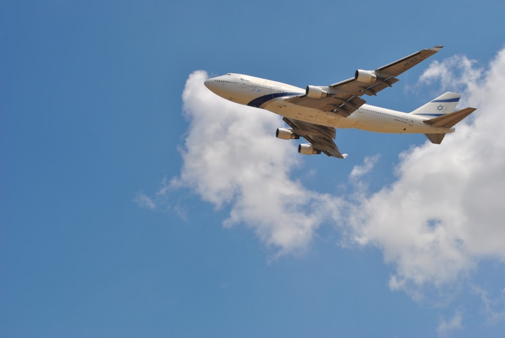 a plane flying in the sky