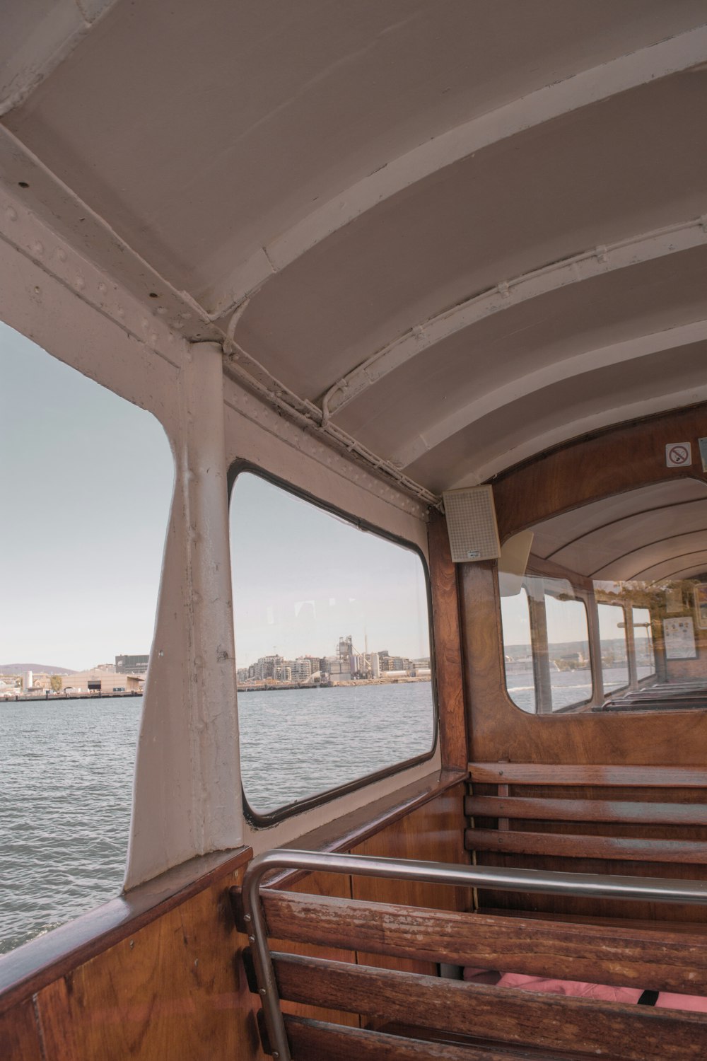 a view of the water from a boat