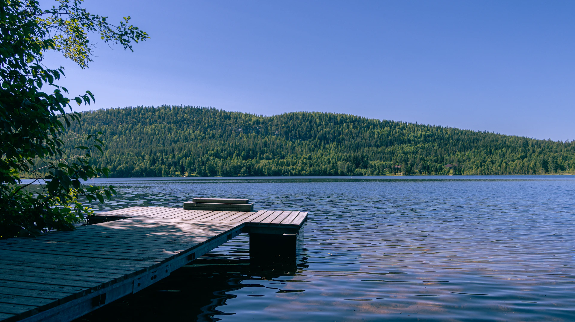 a dock on a lake