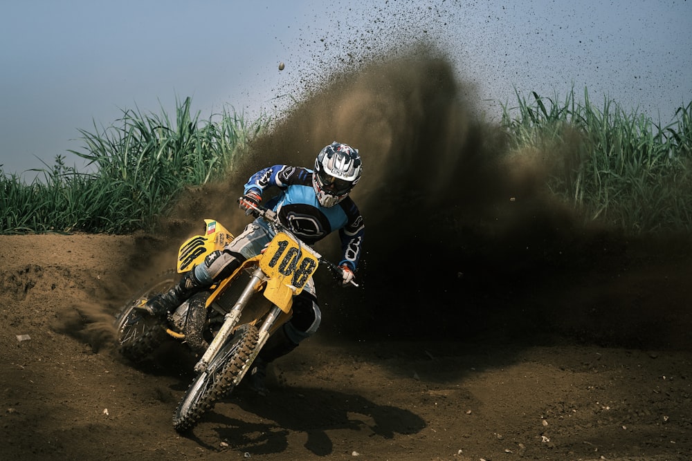 a person riding a dirt bike