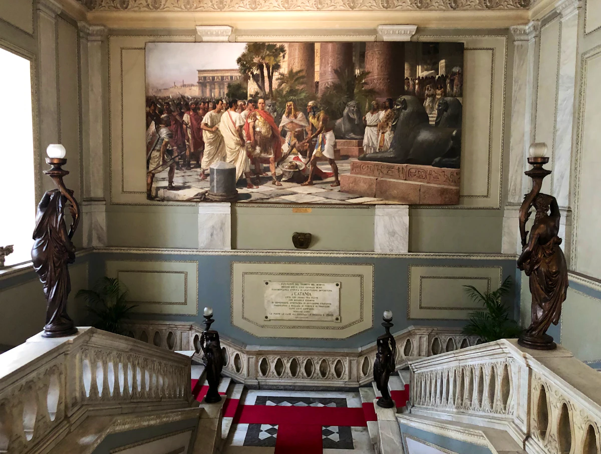 Civic room with painted panels. Illustrative editorial image, not a photograph of Summit Lodge Hall.