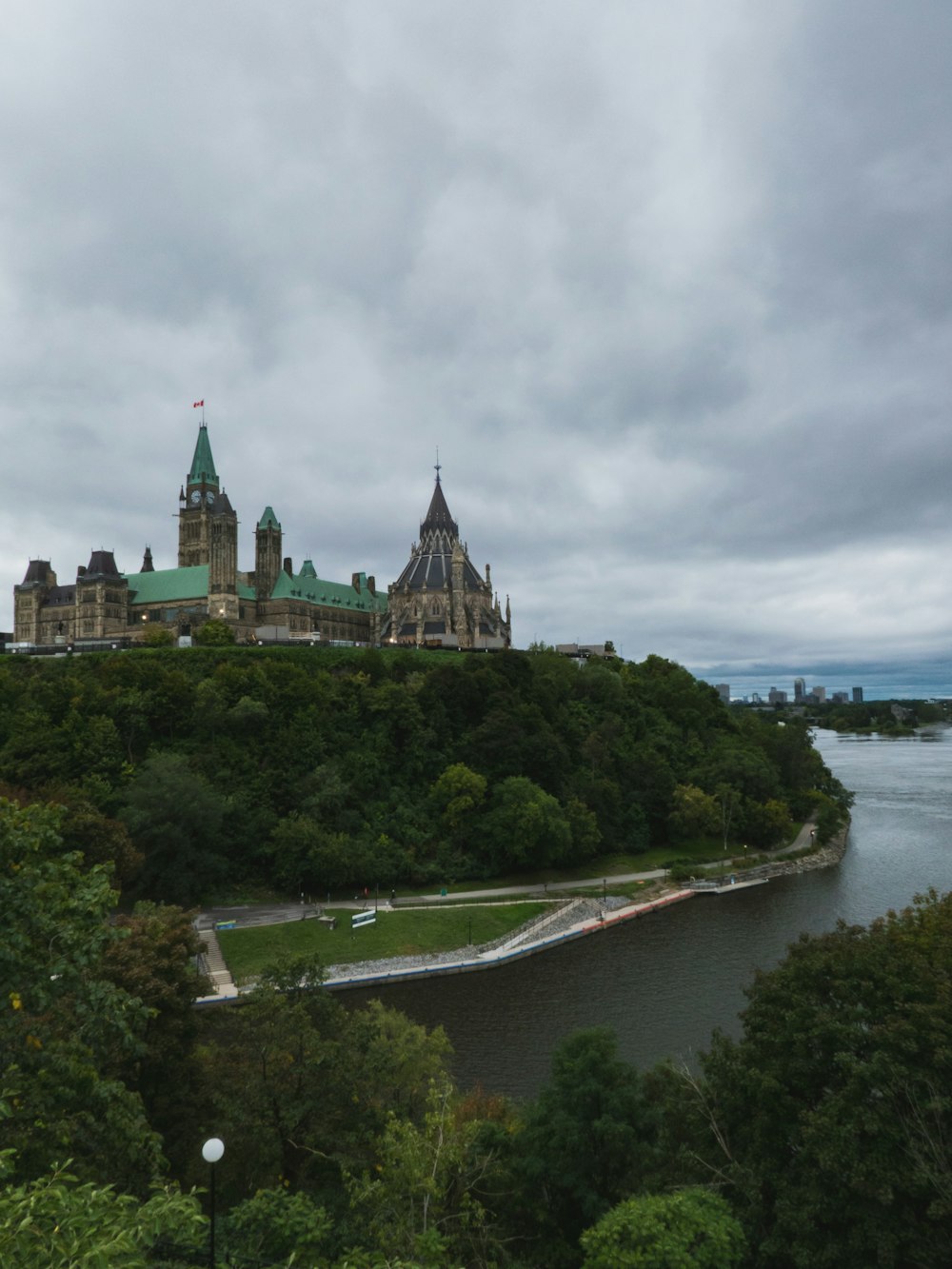 a castle on a hill