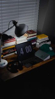 a laptop on a desk