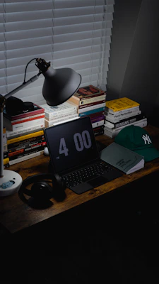 a laptop on a desk