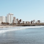 a city skyline across the water