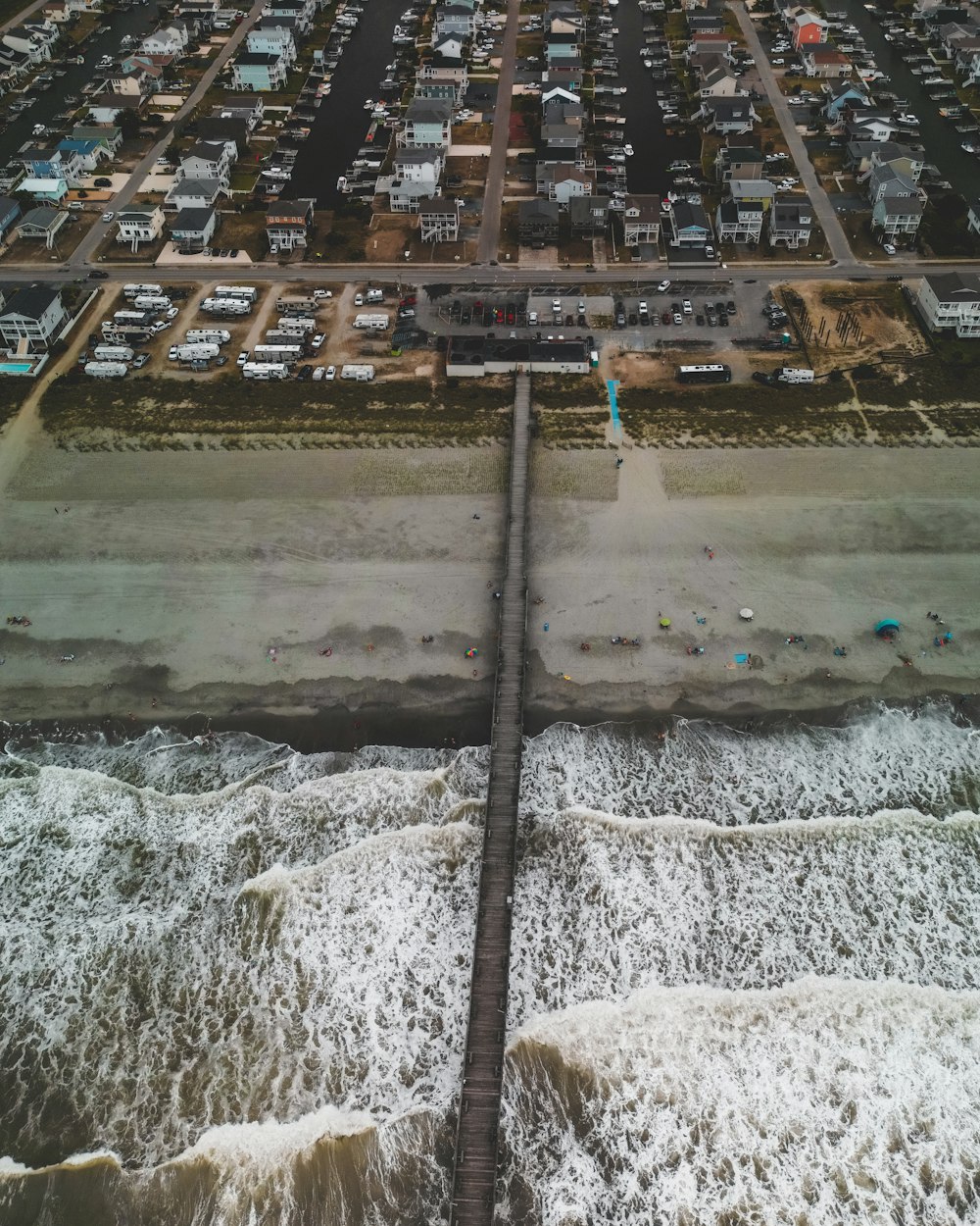 una vista ad alto angolo di un cantiere