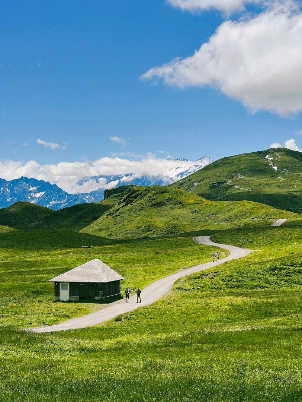 a small house on a hill