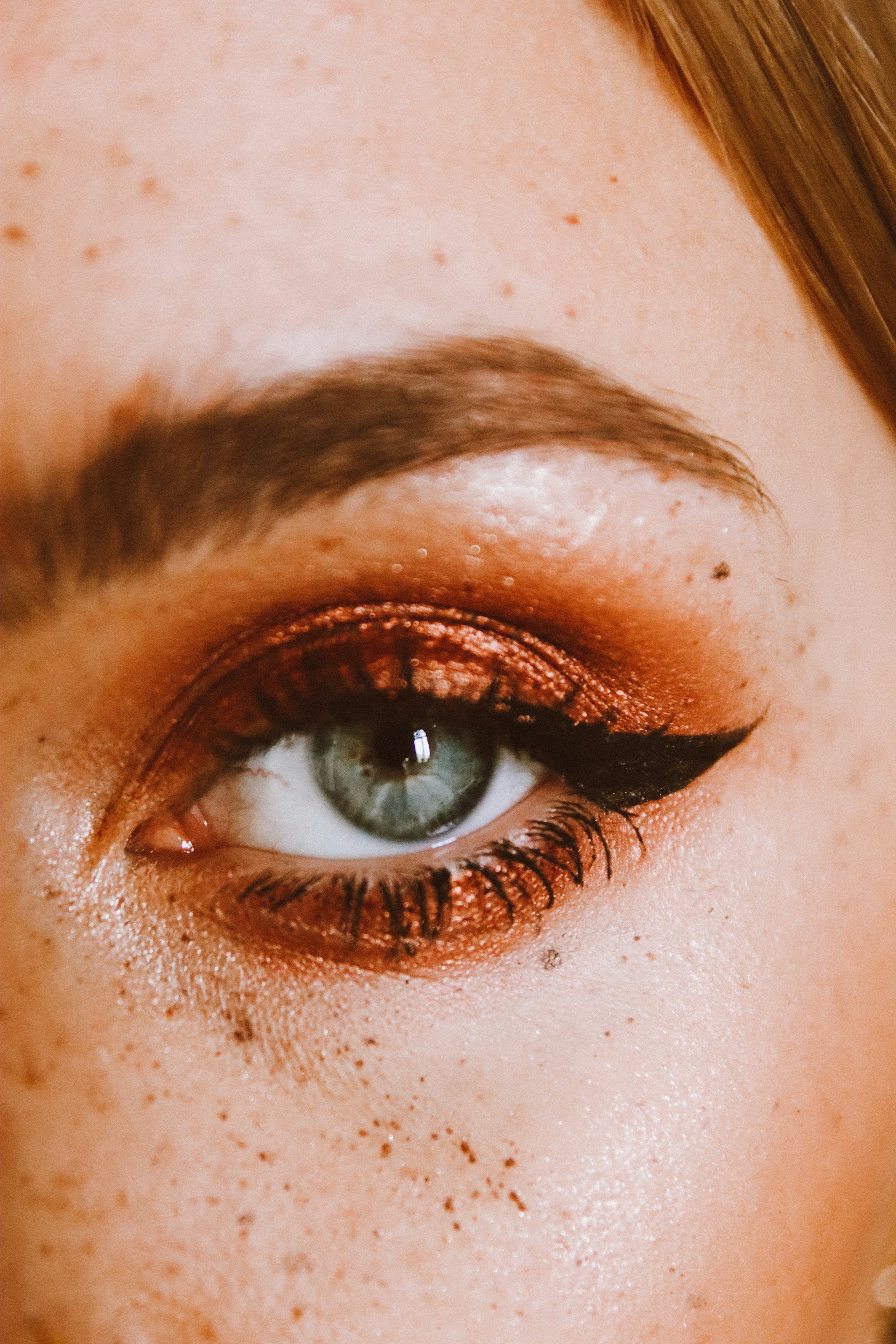 close up of a person's eye