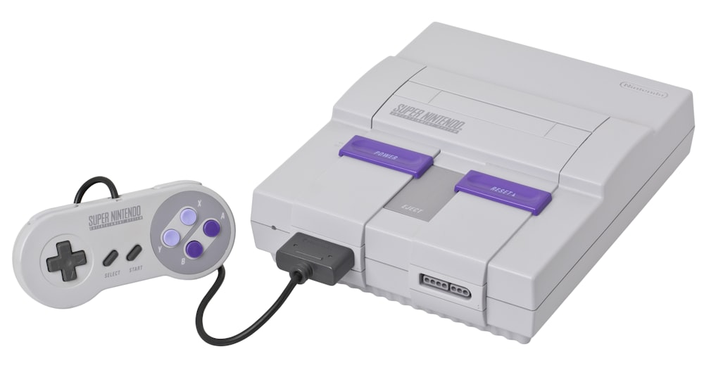 a white video game console