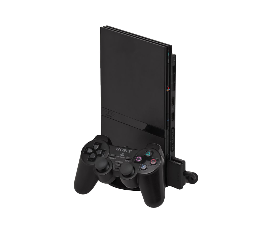 a black video game console
