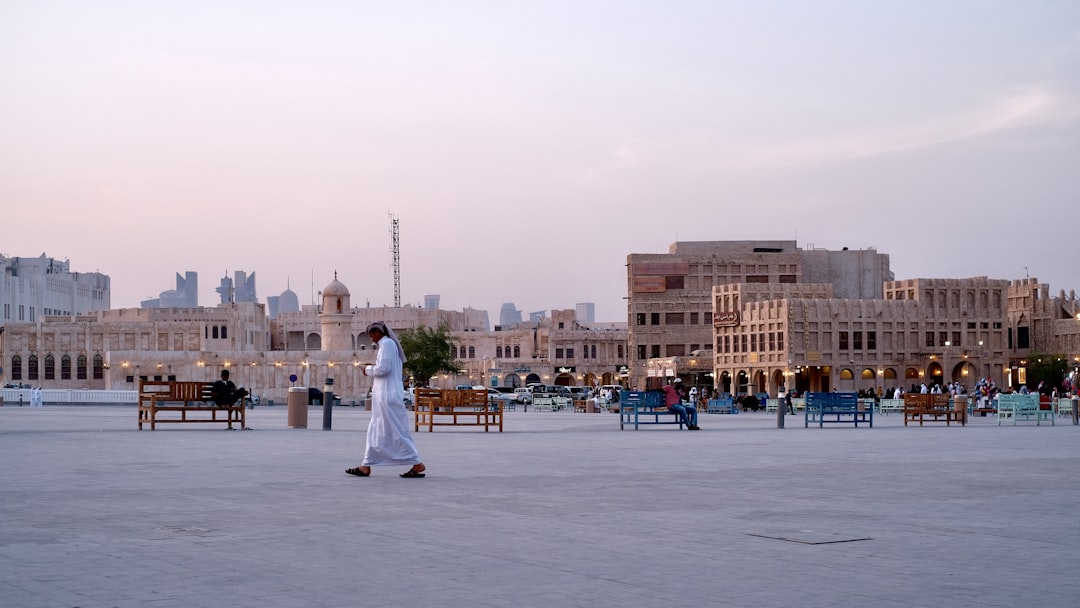 a group of people in a city,