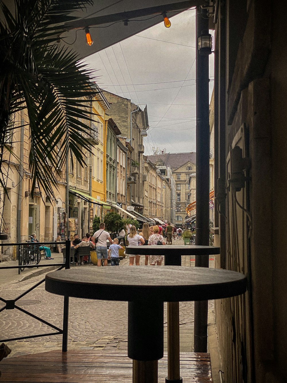 a table in a city