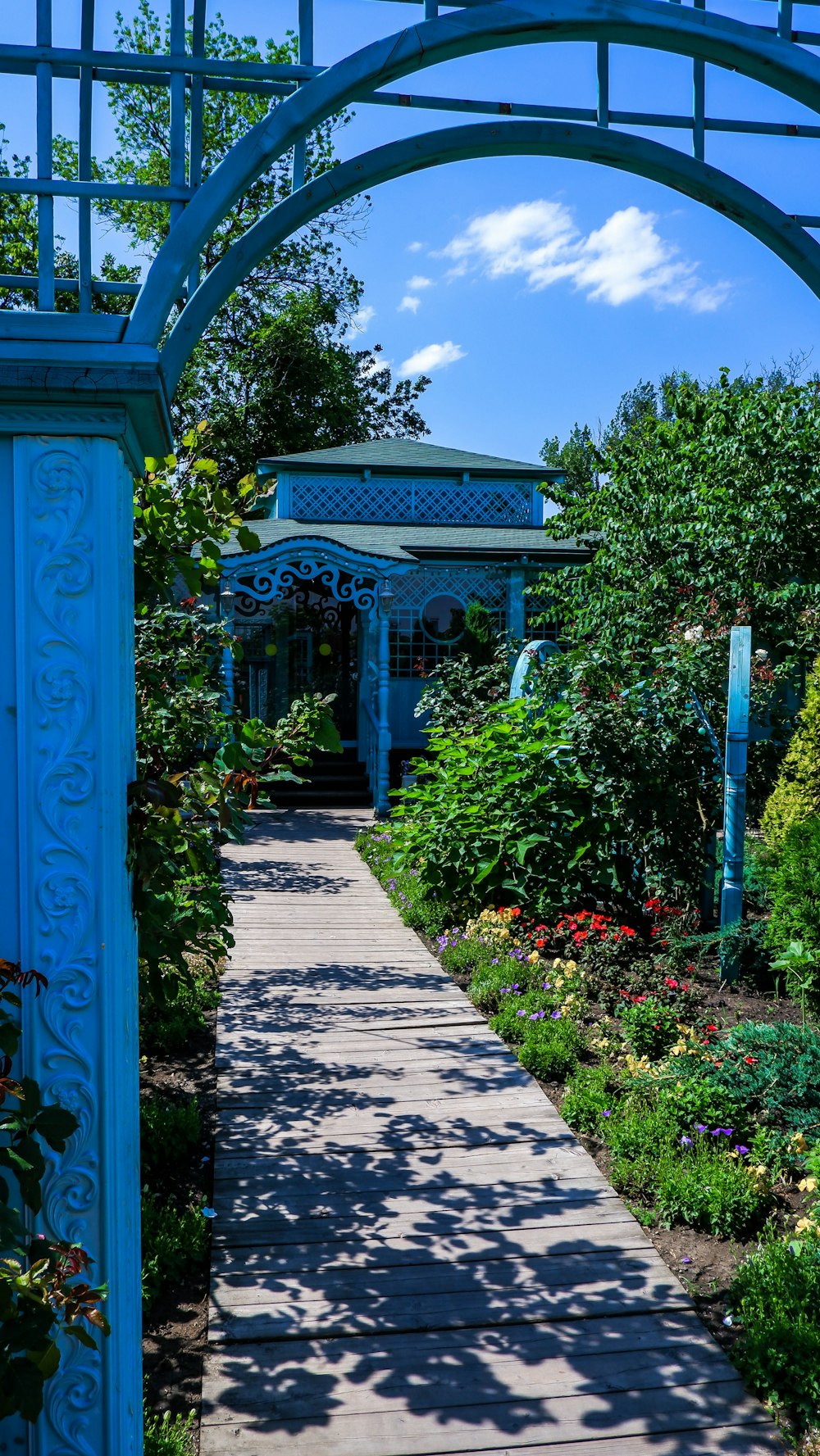 a walkway leading to a building