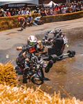 a group of people on dirt bikes
