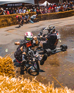 a group of people on dirt bikes
