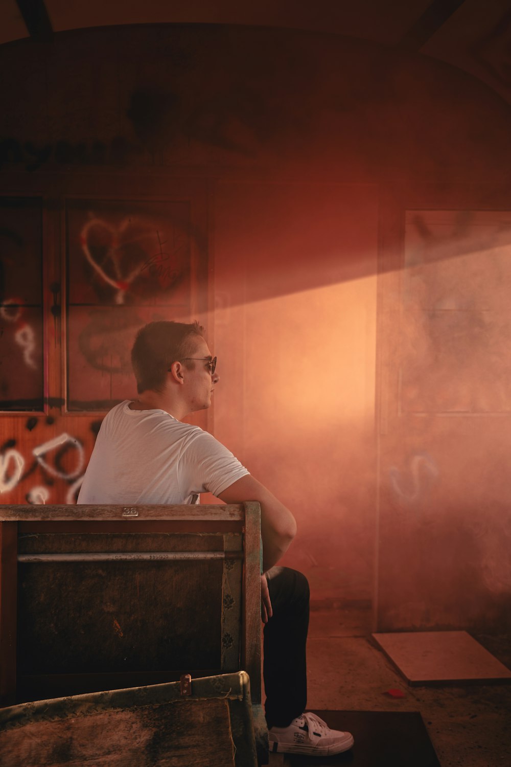 a man sitting at a desk