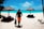 a person walking on a beach