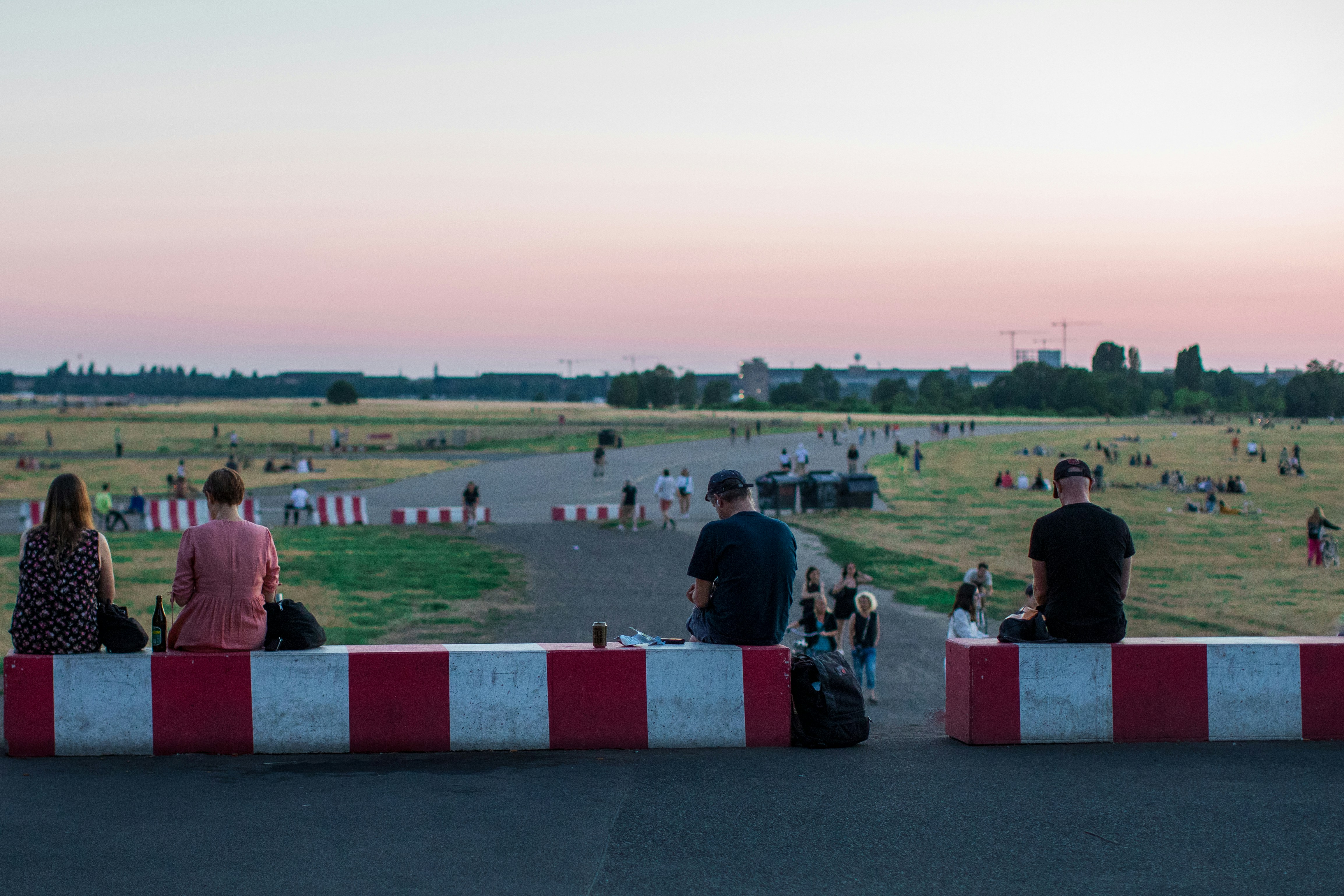 people sitting on a bench