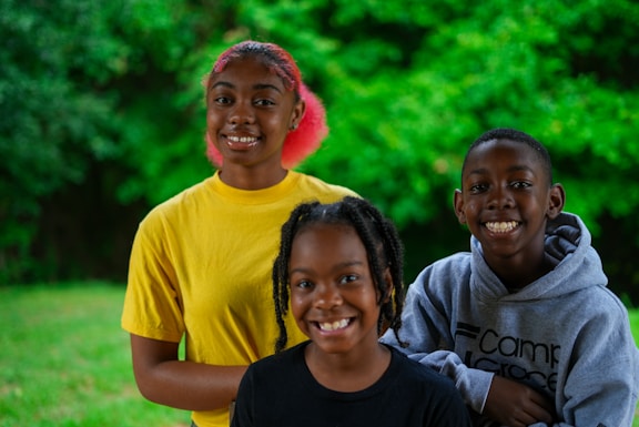 a group of people smiling