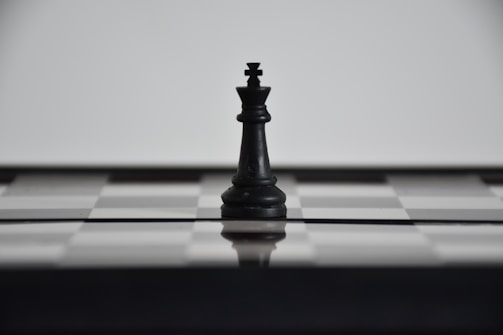 a black chess board