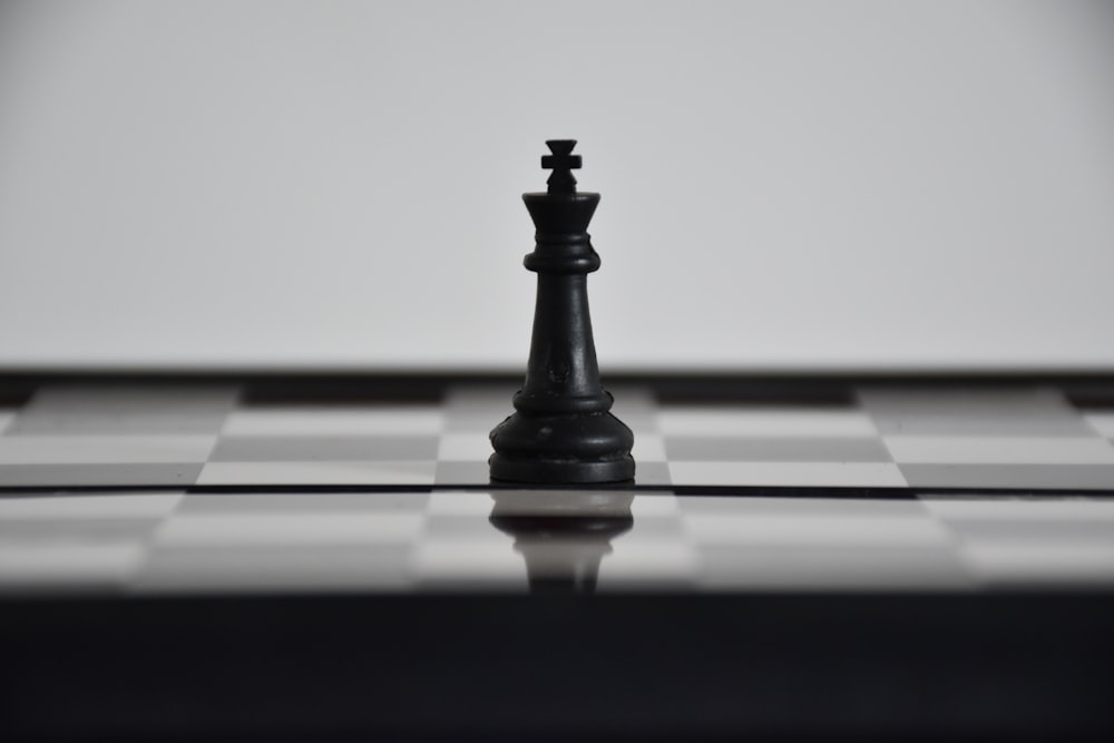 a black chess board