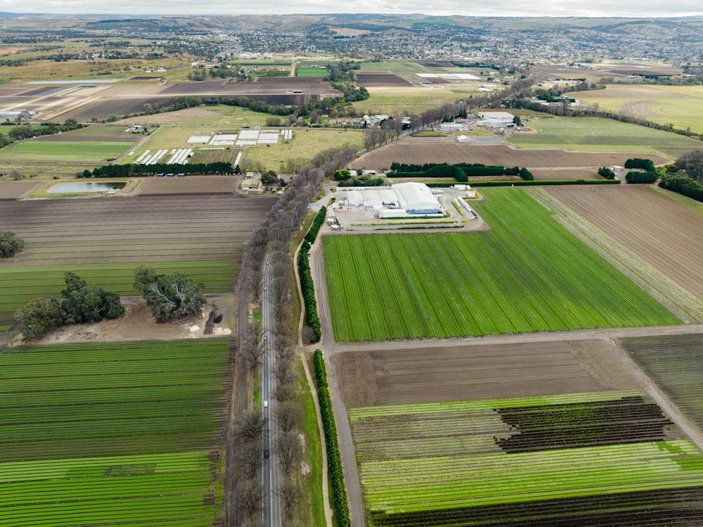 a large field with Prairie Queen Recreation Area in the middle