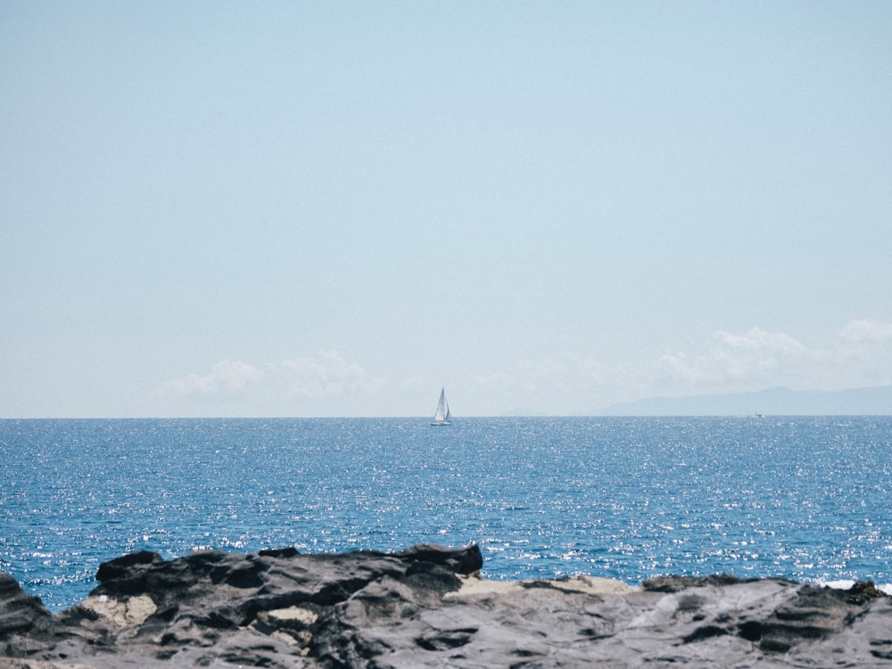 a sailboat out on the water