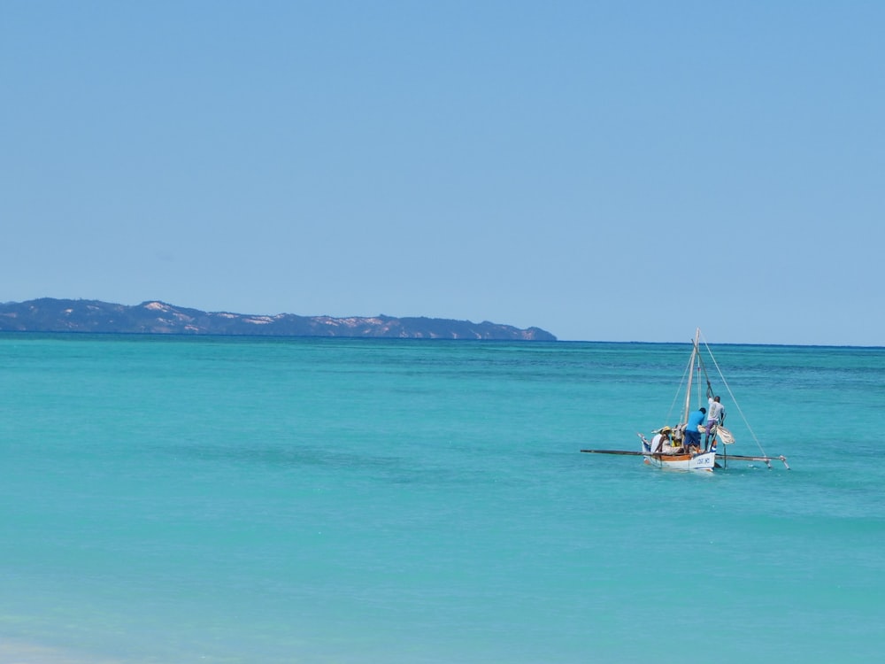 a boat sailing in the sea