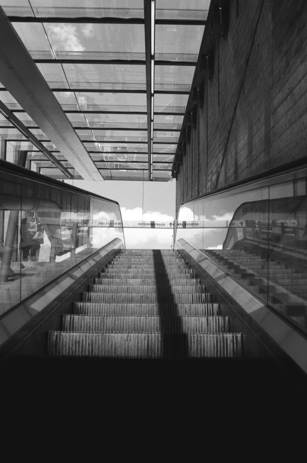 a staircase in a building