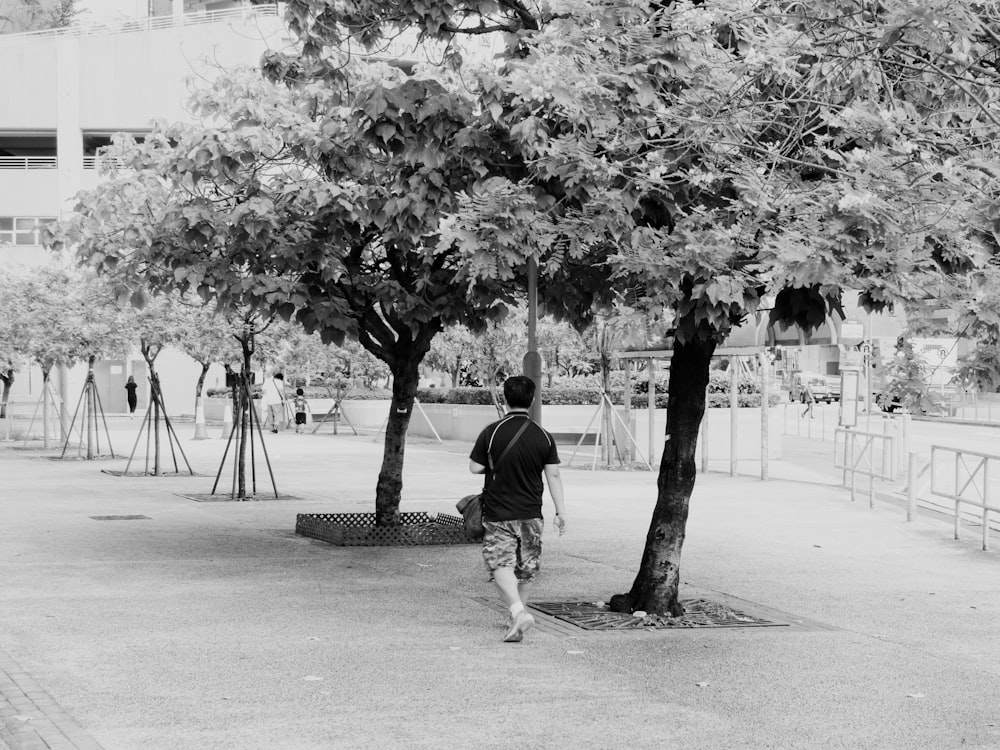 a man walking down a street