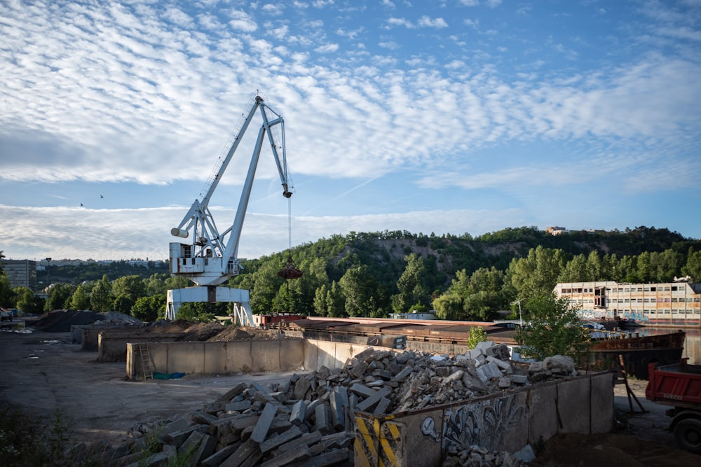 a crane at a construction site